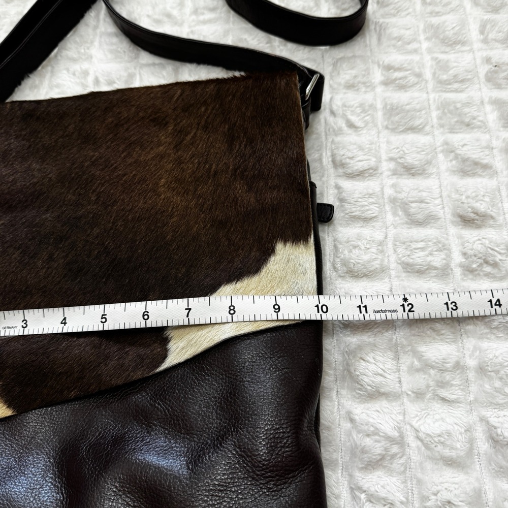 Ili New York Cowhide Leather Brown Crossbody Boho Festival Western Southwestern - Picture 7 of 9